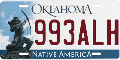 OK license plate 993ALH