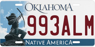 OK license plate 993ALM