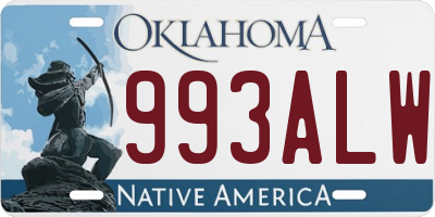 OK license plate 993ALW