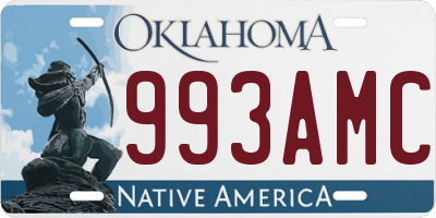 OK license plate 993AMC