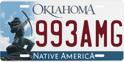 OK license plate 993AMG