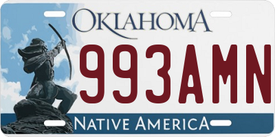 OK license plate 993AMN