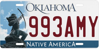 OK license plate 993AMY
