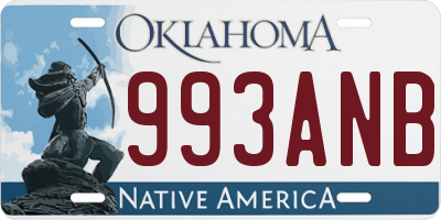 OK license plate 993ANB