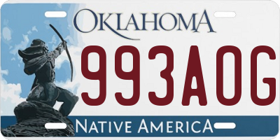 OK license plate 993AOG