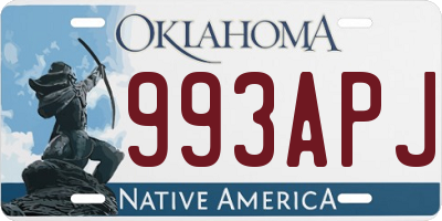 OK license plate 993APJ