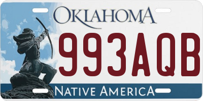 OK license plate 993AQB