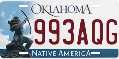 OK license plate 993AQG