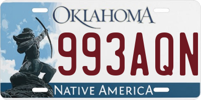 OK license plate 993AQN