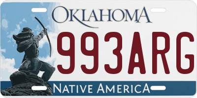 OK license plate 993ARG