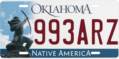 OK license plate 993ARZ