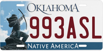 OK license plate 993ASL
