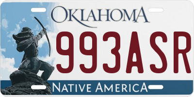 OK license plate 993ASR