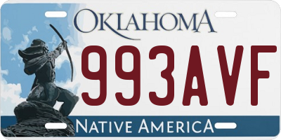 OK license plate 993AVF