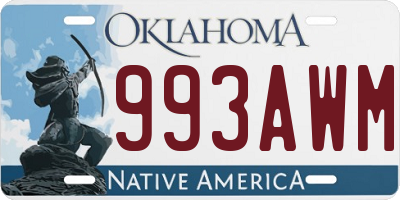 OK license plate 993AWM