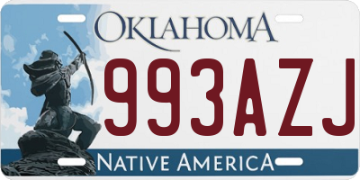 OK license plate 993AZJ