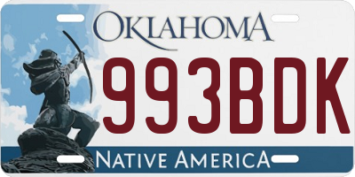OK license plate 993BDK
