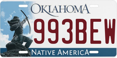 OK license plate 993BEW