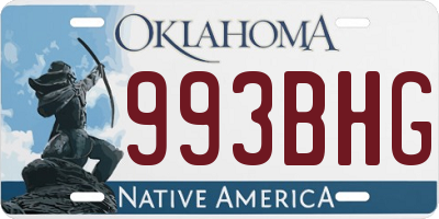 OK license plate 993BHG