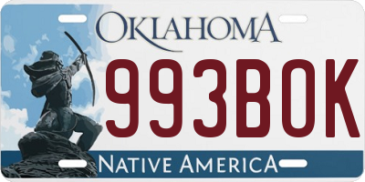 OK license plate 993BOK