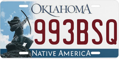 OK license plate 993BSQ