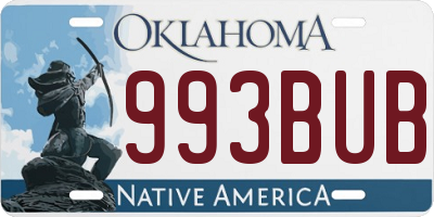 OK license plate 993BUB