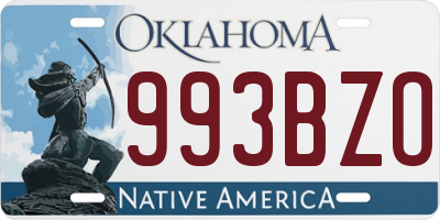 OK license plate 993BZO
