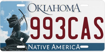 OK license plate 993CAS