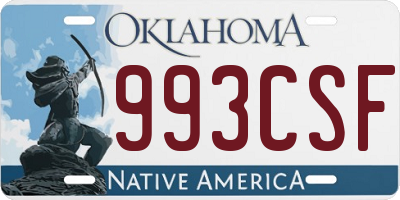 OK license plate 993CSF