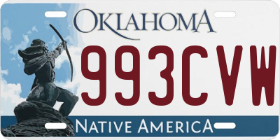 OK license plate 993CVW