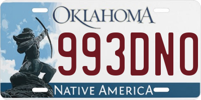 OK license plate 993DNO