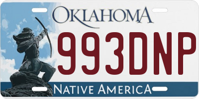 OK license plate 993DNP