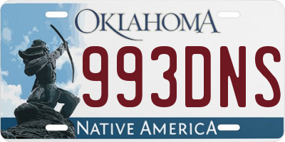 OK license plate 993DNS