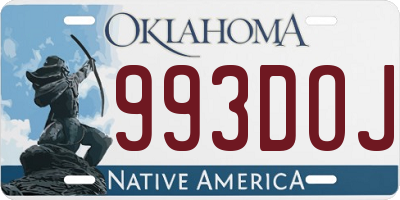 OK license plate 993DOJ