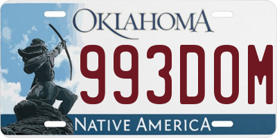 OK license plate 993DOM