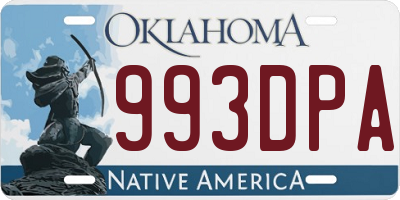 OK license plate 993DPA