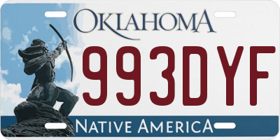 OK license plate 993DYF