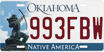 OK license plate 993FBW