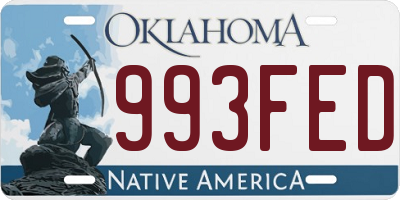 OK license plate 993FED
