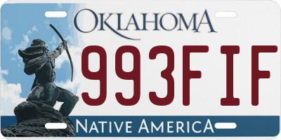 OK license plate 993FIF