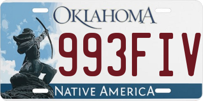 OK license plate 993FIV