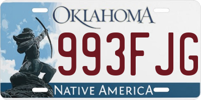 OK license plate 993FJG