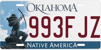 OK license plate 993FJZ