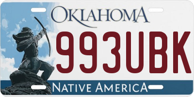 OK license plate 993UBK