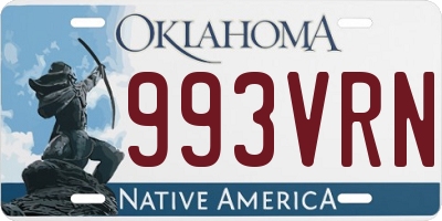 OK license plate 993VRN