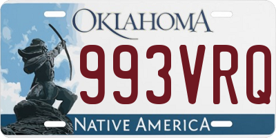 OK license plate 993VRQ