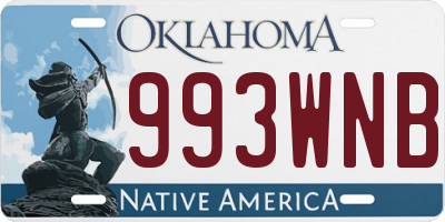 OK license plate 993WNB