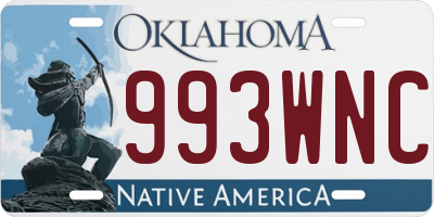 OK license plate 993WNC