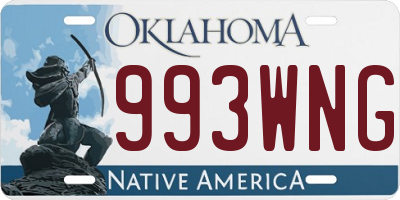 OK license plate 993WNG