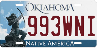 OK license plate 993WNI
